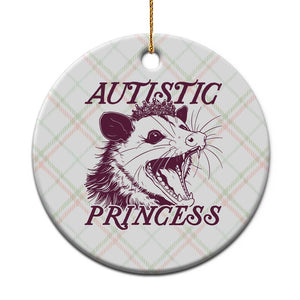 Funny Autistic Princess Ceramic Ornament Autism Awareness Opposum TS11 1pc Christmas Plaid Print Your Wear