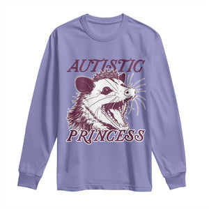 Funny Autistic Princess Long Sleeve Shirt Autism Awareness Opposum TS11 Violet Print Your Wear