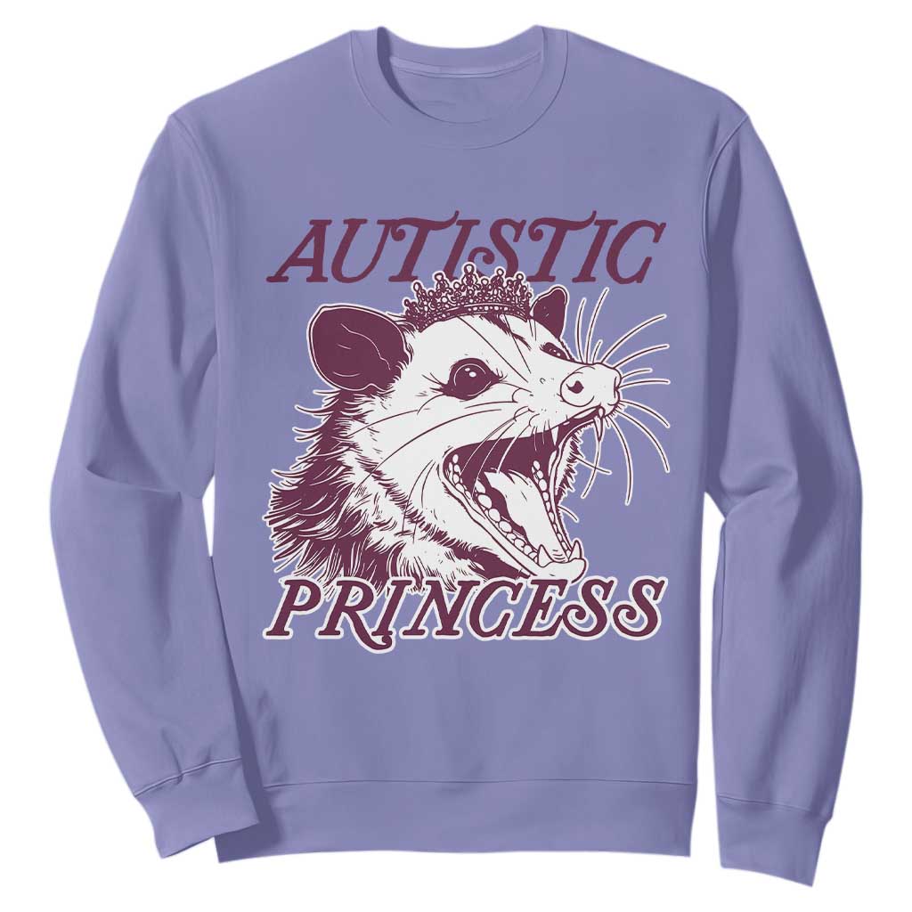 Funny Autistic Princess Sweatshirt Autism Awareness Opposum TS11 Violet Print Your Wear