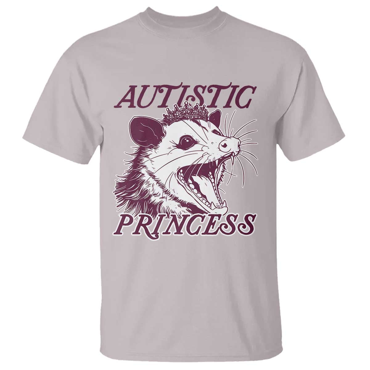Funny Autistic Princess T Shirt Autism Awareness Opposum TS11 Ice Gray Print Your Wear