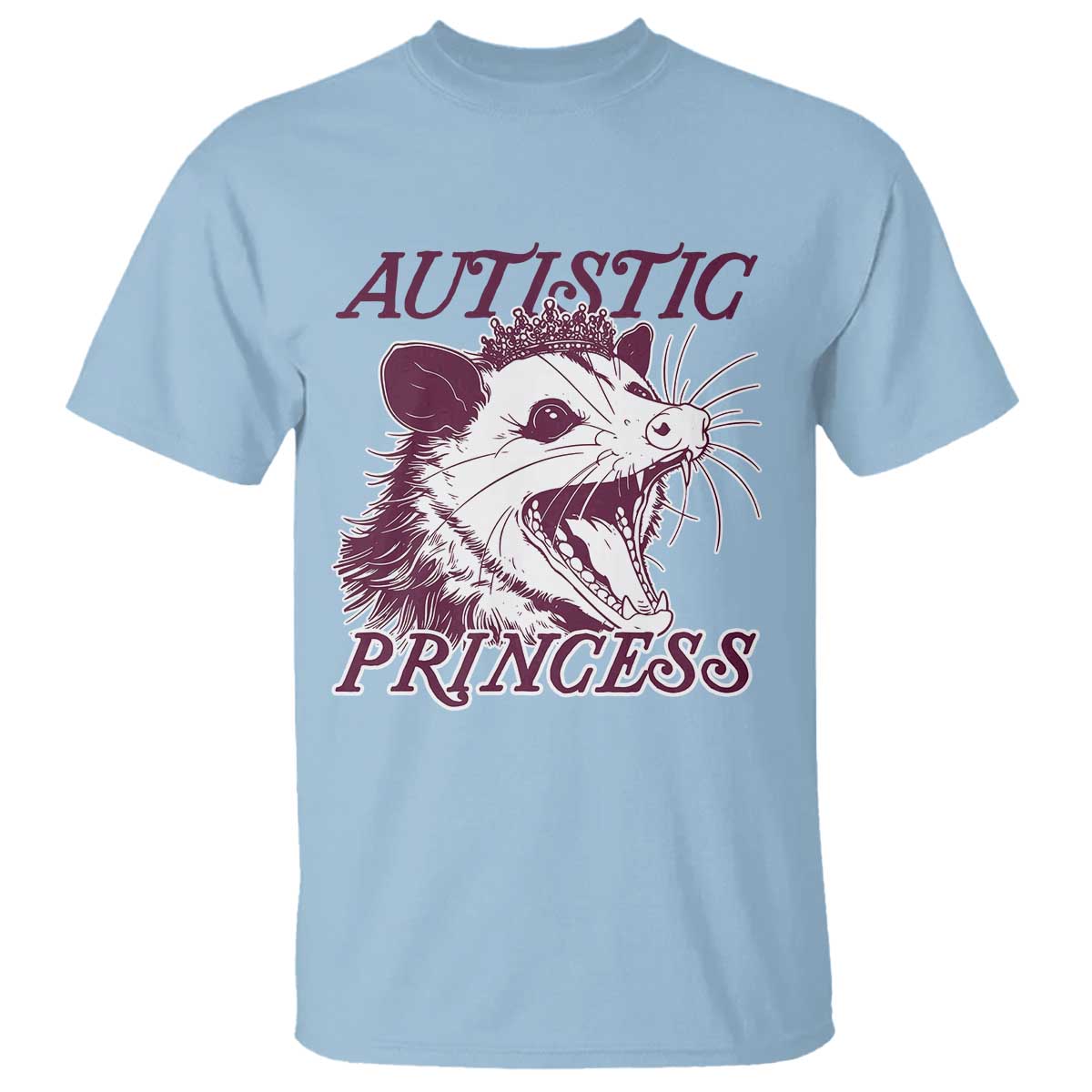 Funny Autistic Princess T Shirt Autism Awareness Opposum TS11 Light Blue Print Your Wear