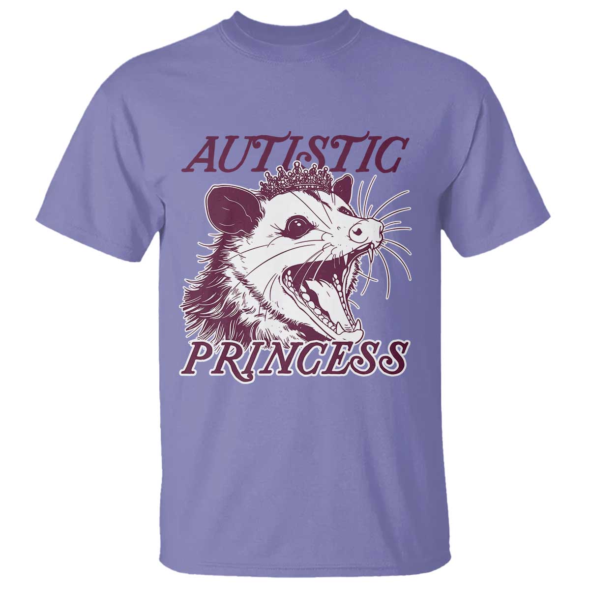 Funny Autistic Princess T Shirt Autism Awareness Opposum TS11 Violet Print Your Wear
