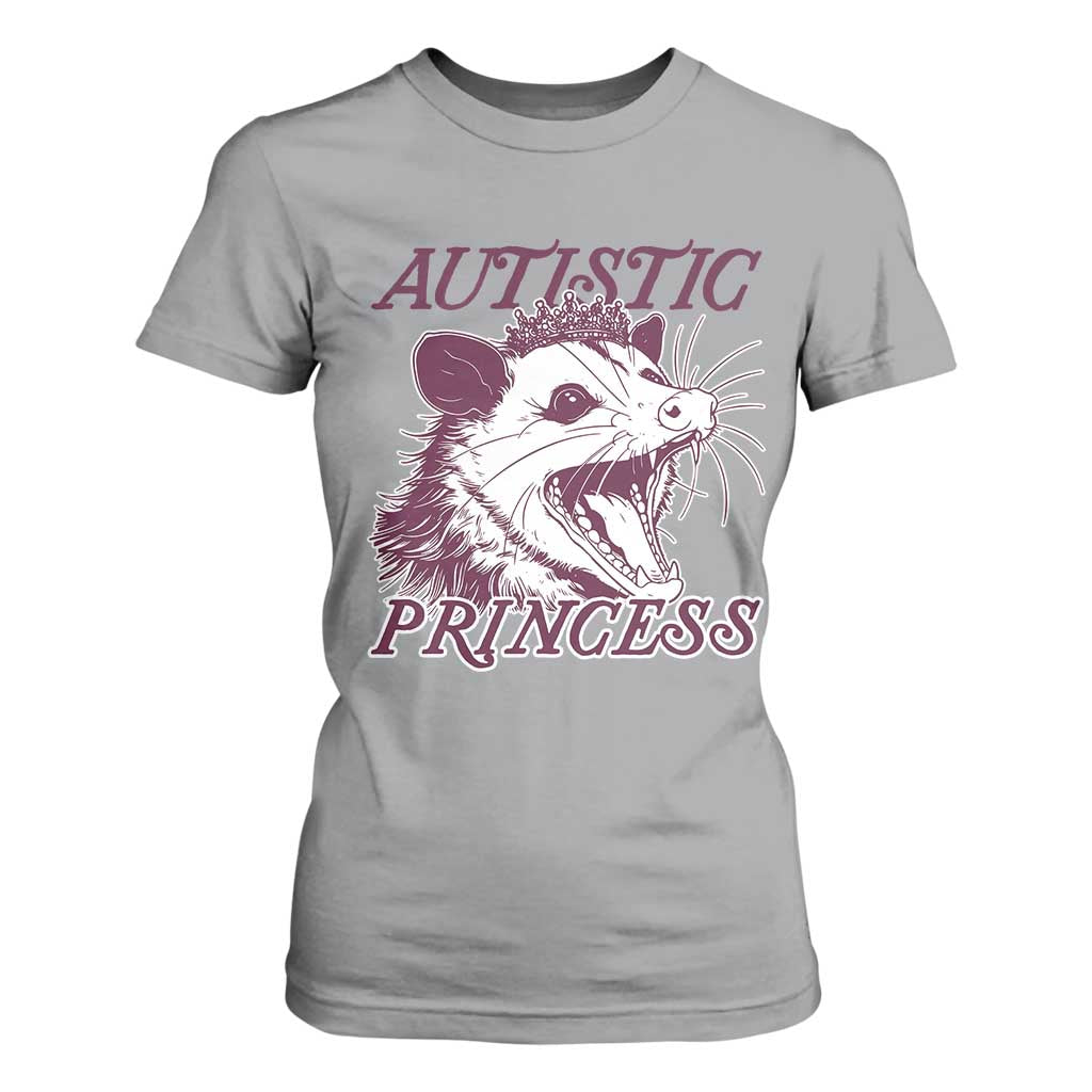 Funny Autistic Princess T Shirt For Women Autism Awareness Opposum TS11 Sport Gray Print Your Wear
