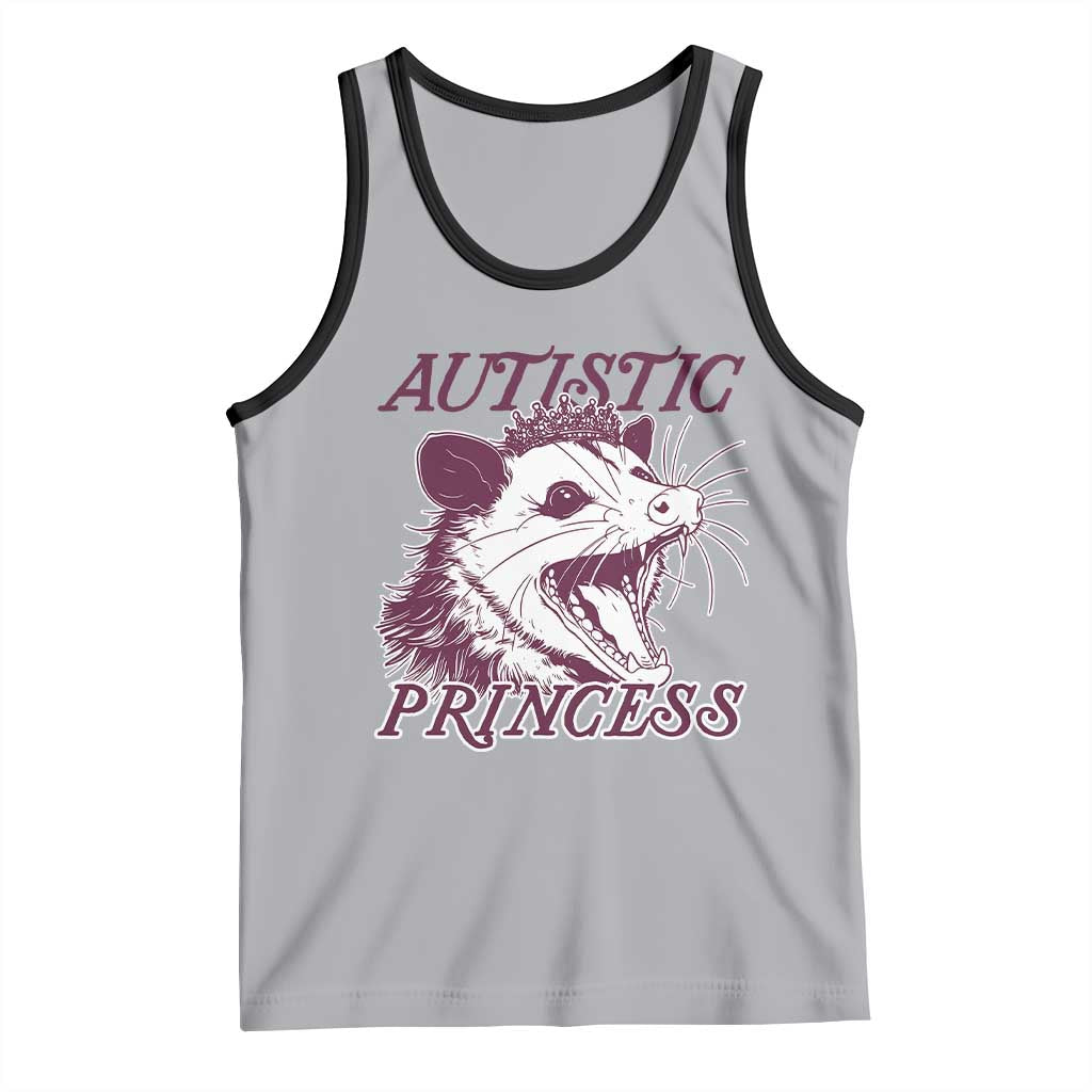 Funny Autistic Princess Tank Top Autism Awareness Opposum TS11 Athletic Heather Black Print Your Wear