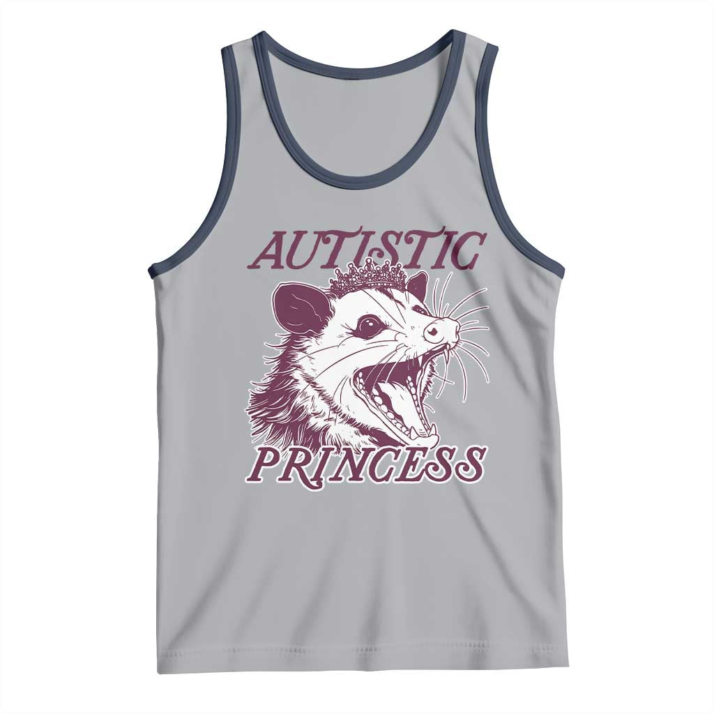 Funny Autistic Princess Tank Top Autism Awareness Opposum TS11 Athletic Heather Navy Print Your Wear