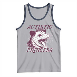 Funny Autistic Princess Tank Top Autism Awareness Opposum TS11 Athletic Heather Navy Print Your Wear