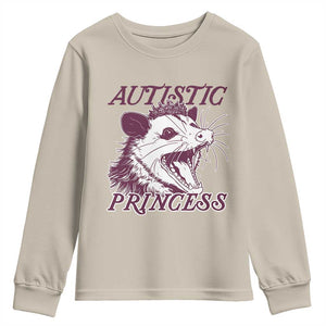 Funny Autistic Princess Youth Sweatshirt Autism Awareness Opposum TS11 Sand Print Your Wear