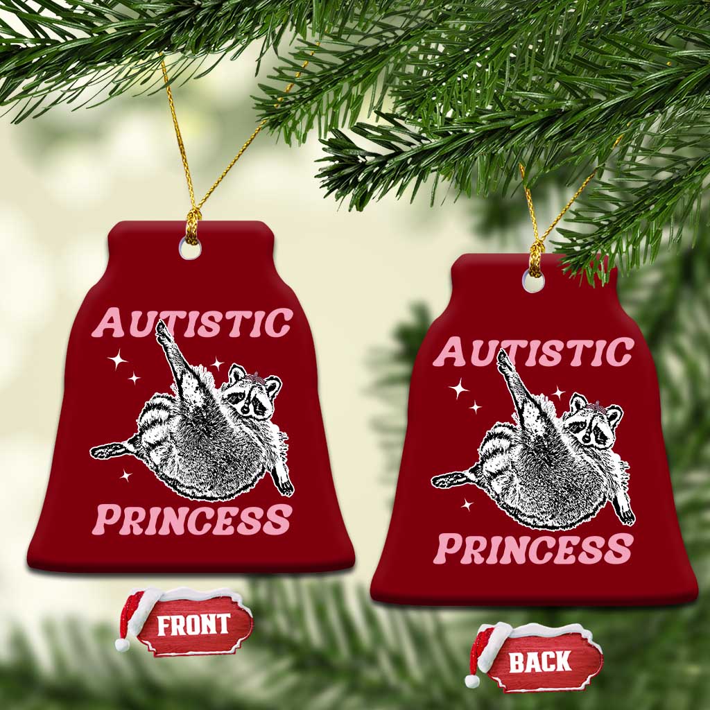 Funny Autistic Princess Ceramic Ornament Autism Awareness Raccoon TS11 Print Your Wear