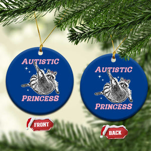 Funny Autistic Princess Ceramic Ornament Autism Awareness Raccoon TS11 1pc Blue Print Your Wear