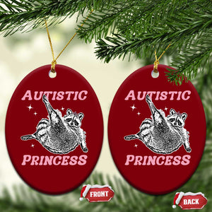 Funny Autistic Princess Ceramic Ornament Autism Awareness Raccoon TS11 Print Your Wear