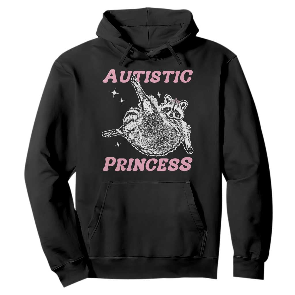 Funny Autistic Princess Hoodie Autism Awareness Raccoon TS11 Black Print Your Wear