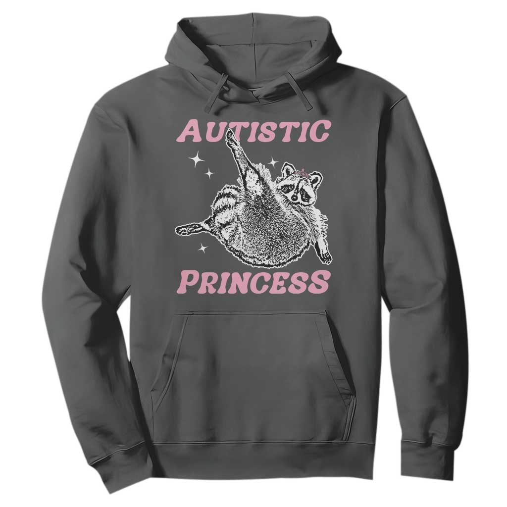 Funny Autistic Princess Hoodie Autism Awareness Raccoon TS11 Dark Heather Print Your Wear