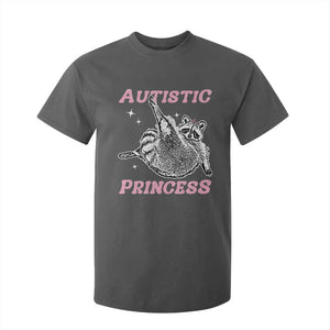 Funny Autistic Princess T Shirt For Kid Autism Awareness Raccoon TS11 Dark Heather Print Your Wear