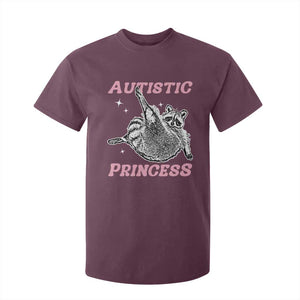 Funny Autistic Princess T Shirt For Kid Autism Awareness Raccoon TS11 Maroon Print Your Wear