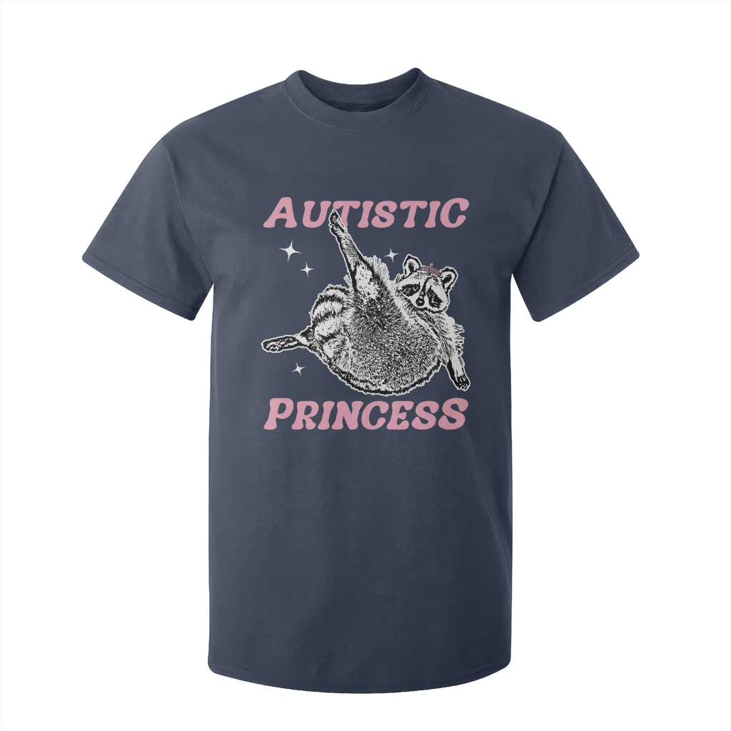 Funny Autistic Princess T Shirt For Kid Autism Awareness Raccoon TS11 Navy Print Your Wear