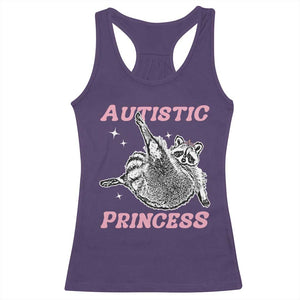 Funny Autistic Princess Racerback Tank Top Autism Awareness Raccoon TS11 Purple Print Your Wear