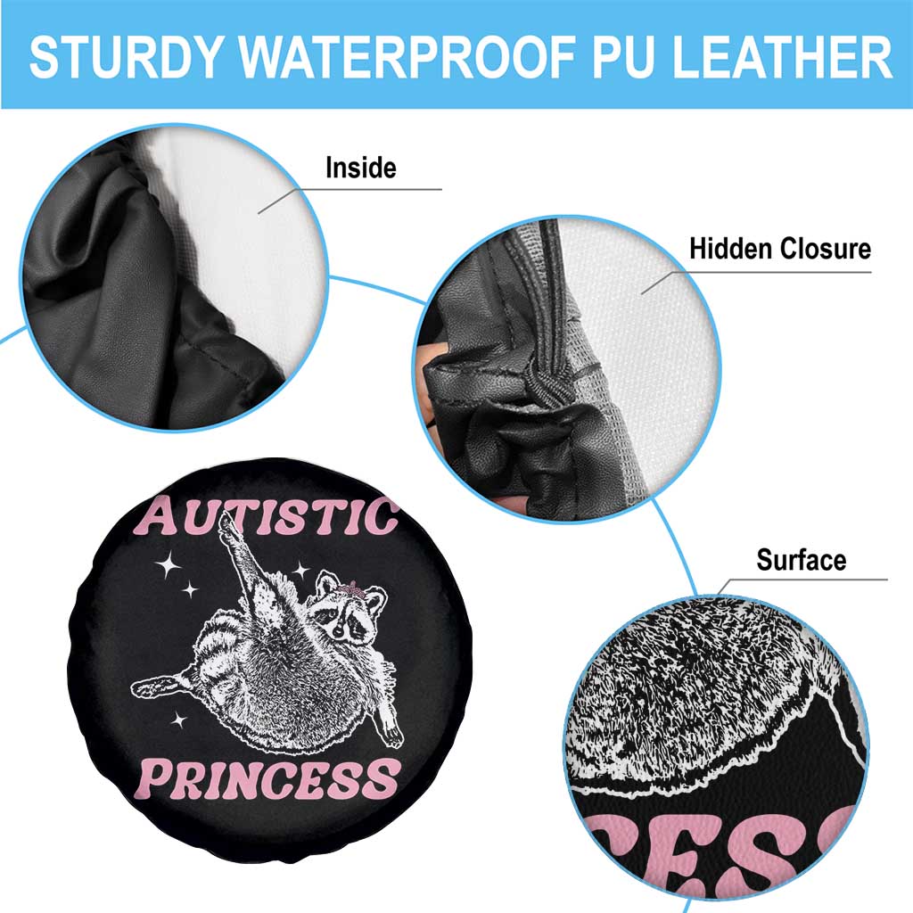 Funny Autistic Princess Spare Tire Cover Autism Awareness Raccoon TS11 Print Your Wear