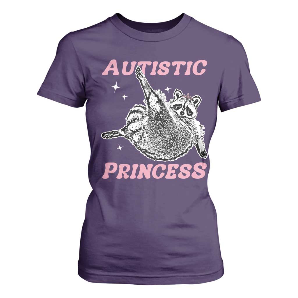 Funny Autistic Princess T Shirt For Women Autism Awareness Raccoon TS11 Purple Print Your Wear