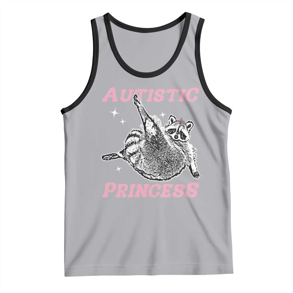 Funny Autistic Princess Tank Top Autism Awareness Raccoon TS11 Athletic Heather Black Print Your Wear