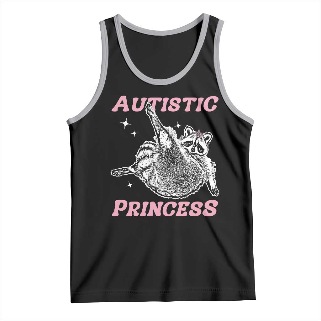 Funny Autistic Princess Tank Top Autism Awareness Raccoon TS11 Black Athletic Heather Print Your Wear