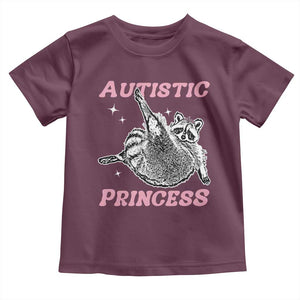 Funny Autistic Princess Toddler T Shirt Autism Awareness Raccoon TS11 Maroon Print Your Wear