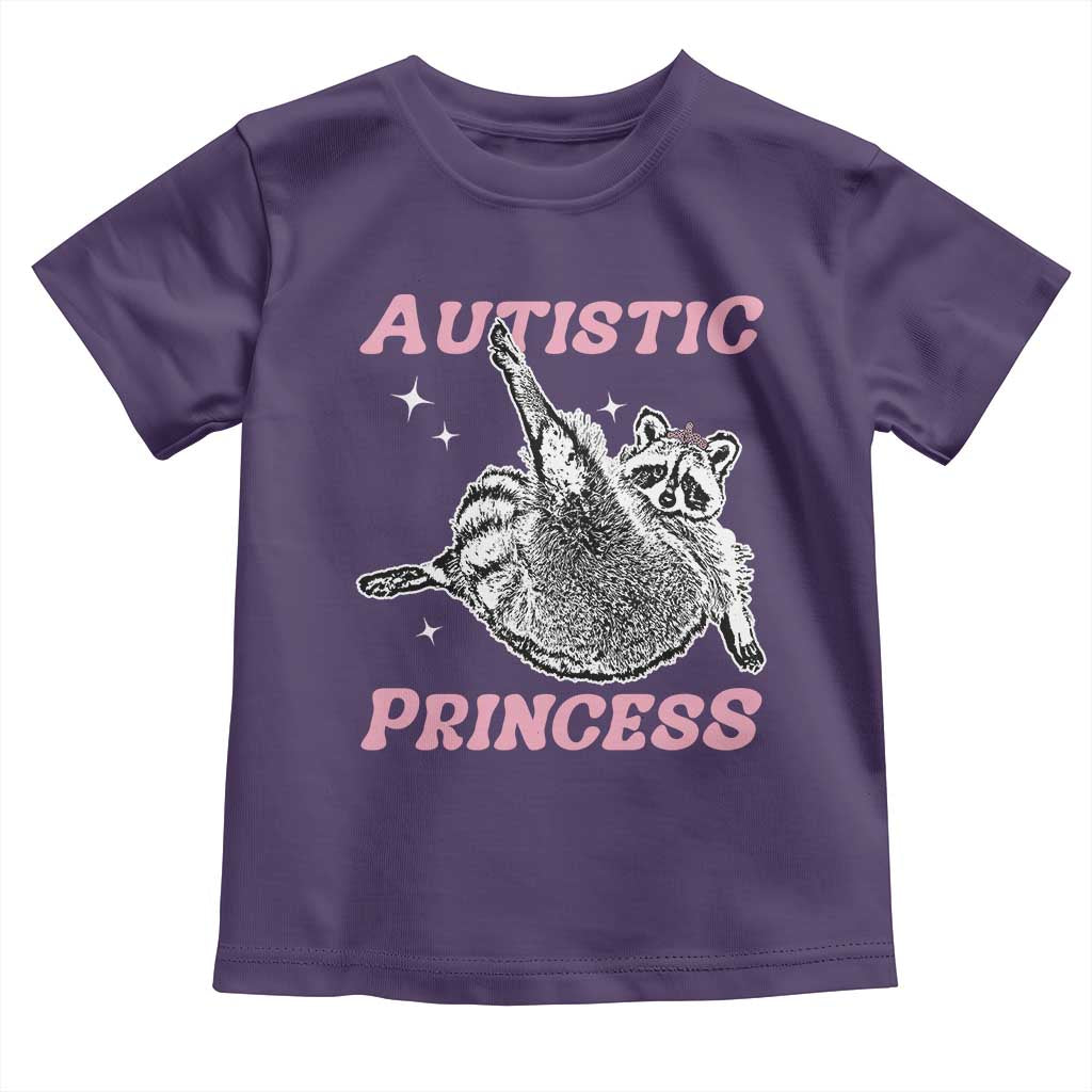 Funny Autistic Princess Toddler T Shirt Autism Awareness Raccoon TS11 Purple Print Your Wear