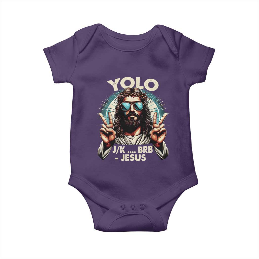 Funny Resurrection Christians Easter Day Baby Onesie Yolo JK BRB Jesus TS11 Purple Print Your Wear