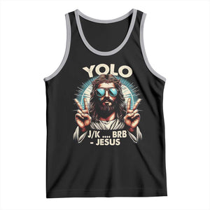 Funny Resurrection Christians Easter Day Tank Top Yolo JK BRB Jesus TS11 Black Athletic Heather Print Your Wear