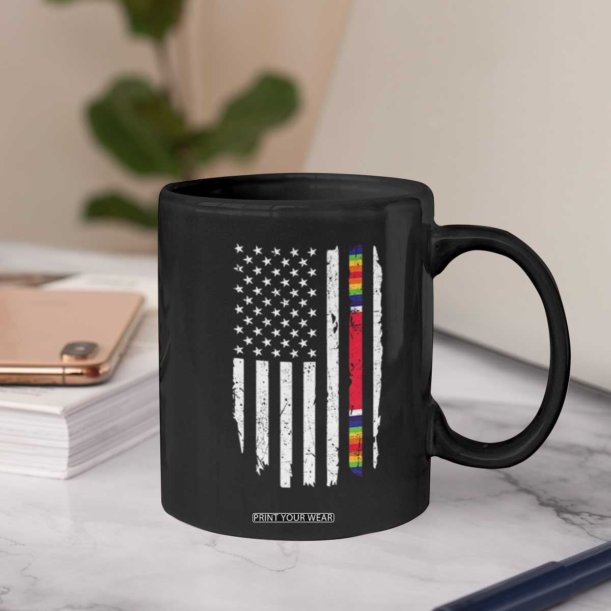 WW2 World War II Vintage American Flag Coffee Mug TS11 Print Your Wear