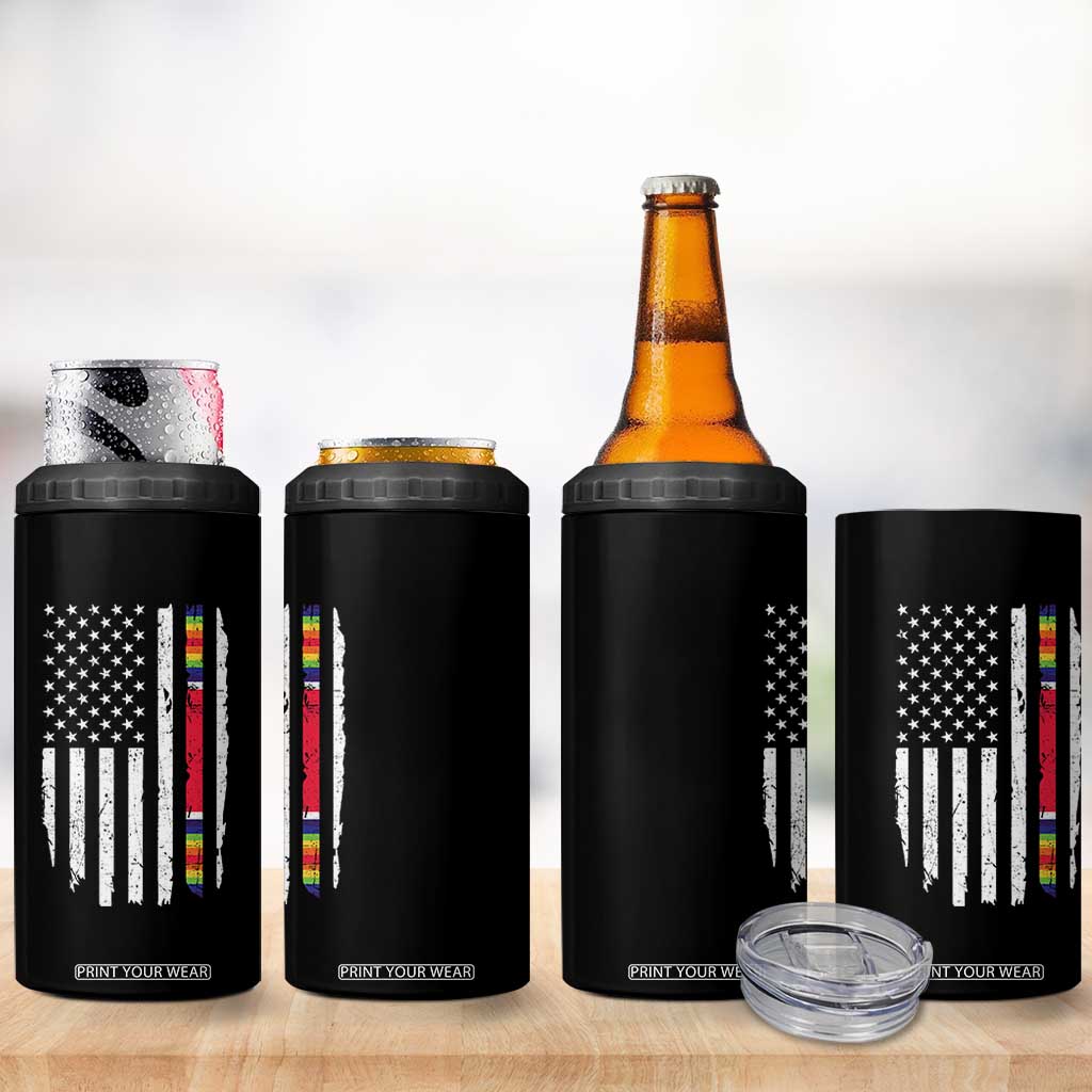 WW2 World War II Vintage American Flag 4 in 1 Can Cooler Tumbler TS11 Print Your Wear