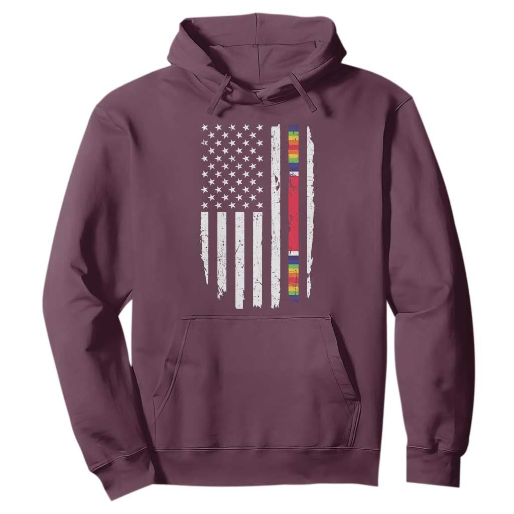 WW2 World War II Vintage American Flag Hoodie TS11 Maroon Print Your Wear