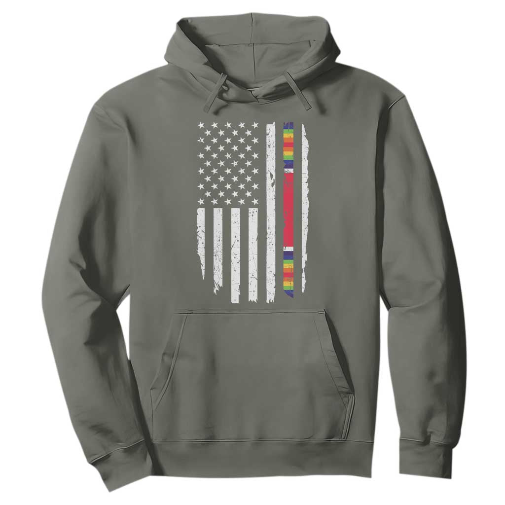 WW2 World War II Vintage American Flag Hoodie TS11 Military Green Print Your Wear