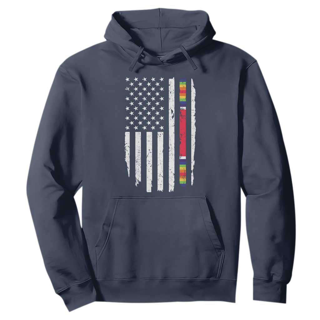 WW2 World War II Vintage American Flag Hoodie TS11 Navy Print Your Wear