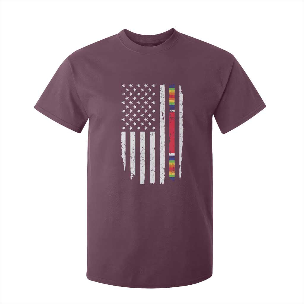 WW2 World War II Vintage American Flag T Shirt For Kid TS11 Maroon Print Your Wear