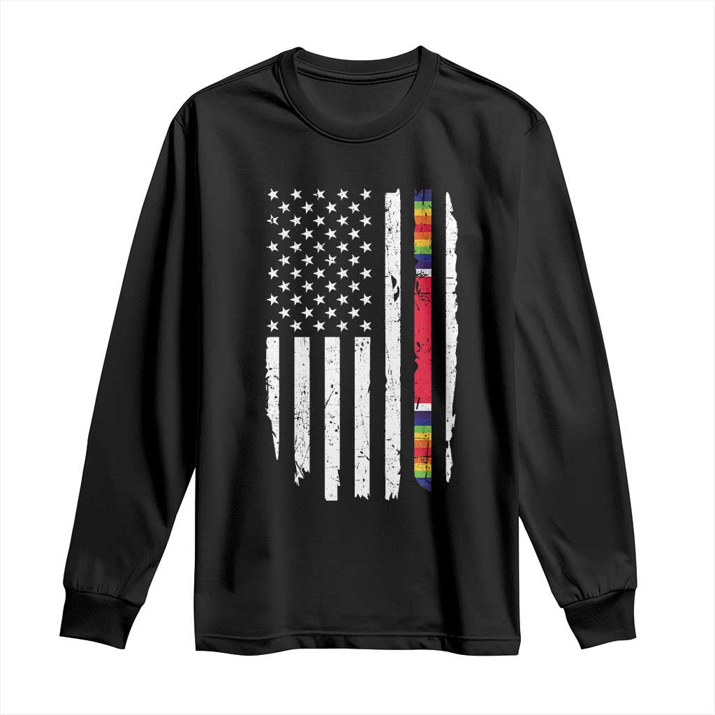 WW2 World War II Vintage American Flag Long Sleeve Shirt TS11 Black Print Your Wear