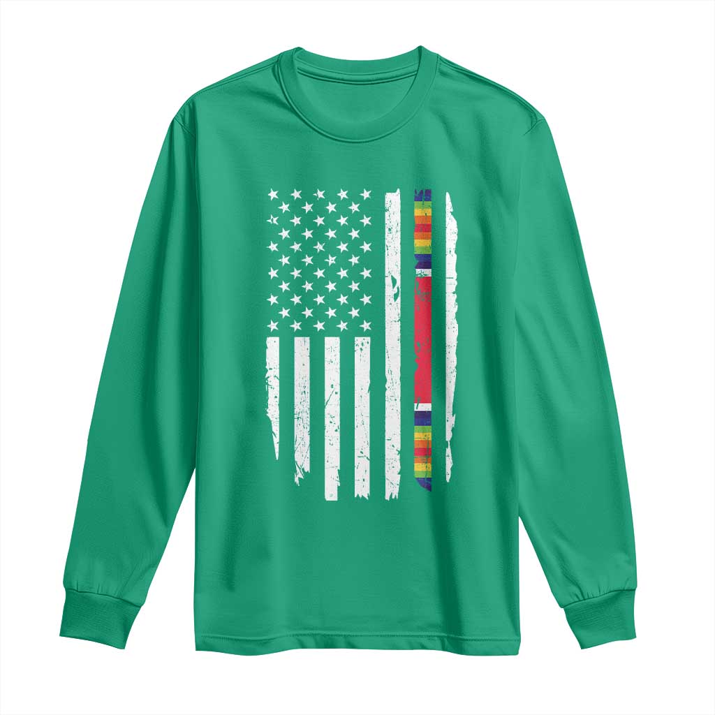 WW2 World War II Vintage American Flag Long Sleeve Shirt TS11 Irish Green Print Your Wear