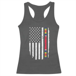 WW2 World War II Vintage American Flag Racerback Tank Top TS11 Dark Heather Print Your Wear