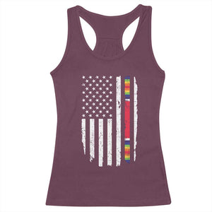 WW2 World War II Vintage American Flag Racerback Tank Top TS11 Maroon Print Your Wear