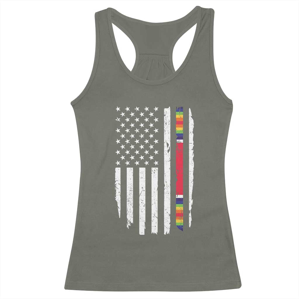 WW2 World War II Vintage American Flag Racerback Tank Top TS11 Military Green Print Your Wear