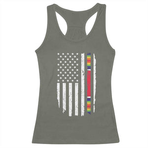 WW2 World War II Vintage American Flag Racerback Tank Top TS11 Military Green Print Your Wear