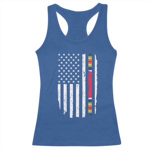 WW2 World War II Vintage American Flag Racerback Tank Top TS11 Royal Blue Print Your Wear