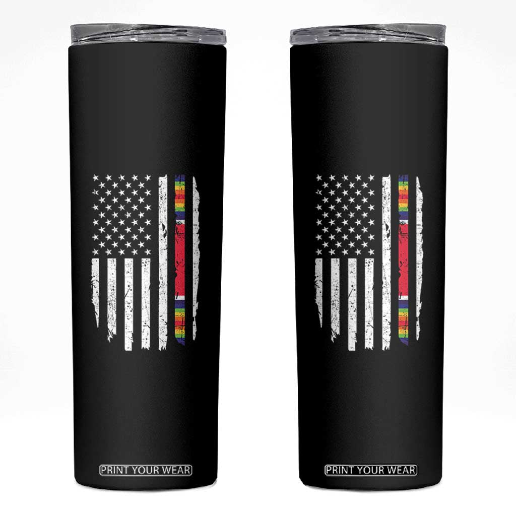WW2 World War II Vintage American Flag Skinny Tumbler TS11 Black Print Your Wear