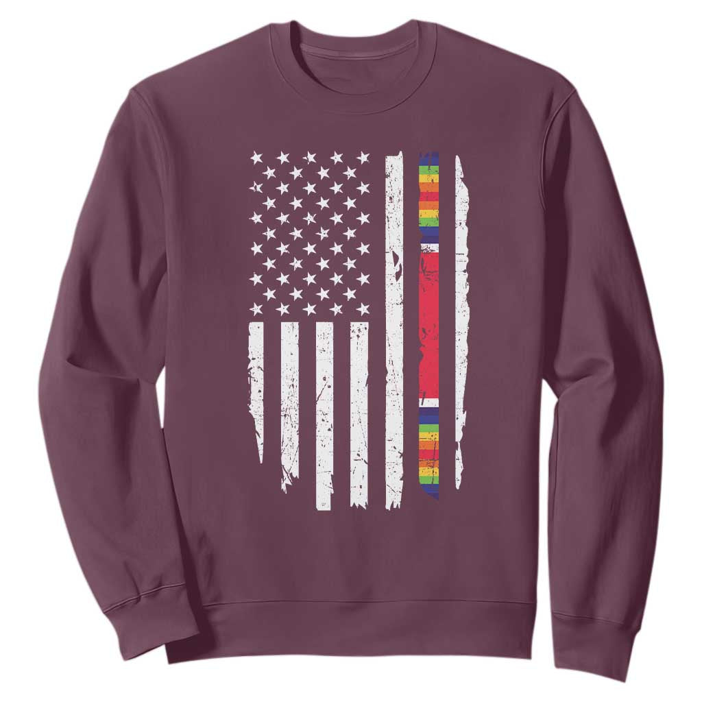 WW2 World War II Vintage American Flag Sweatshirt TS11 Maroon Print Your Wear