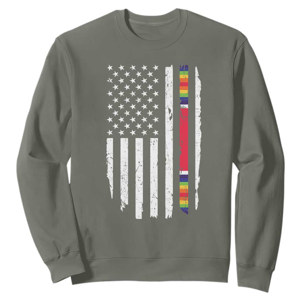 WW2 World War II Vintage American Flag Sweatshirt TS11 Military Green Print Your Wear