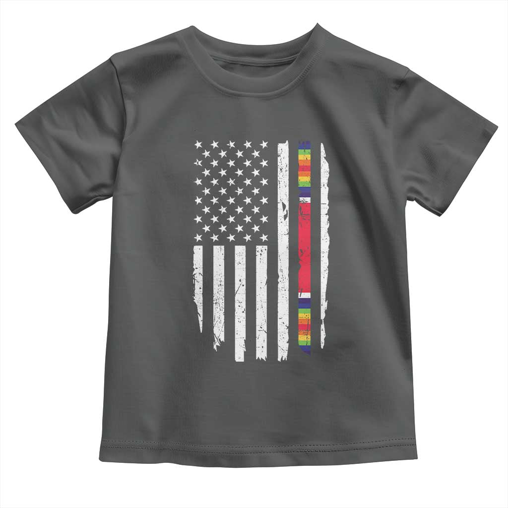 WW2 World War II Vintage American Flag Toddler T Shirt TS11 Dark Heather Print Your Wear