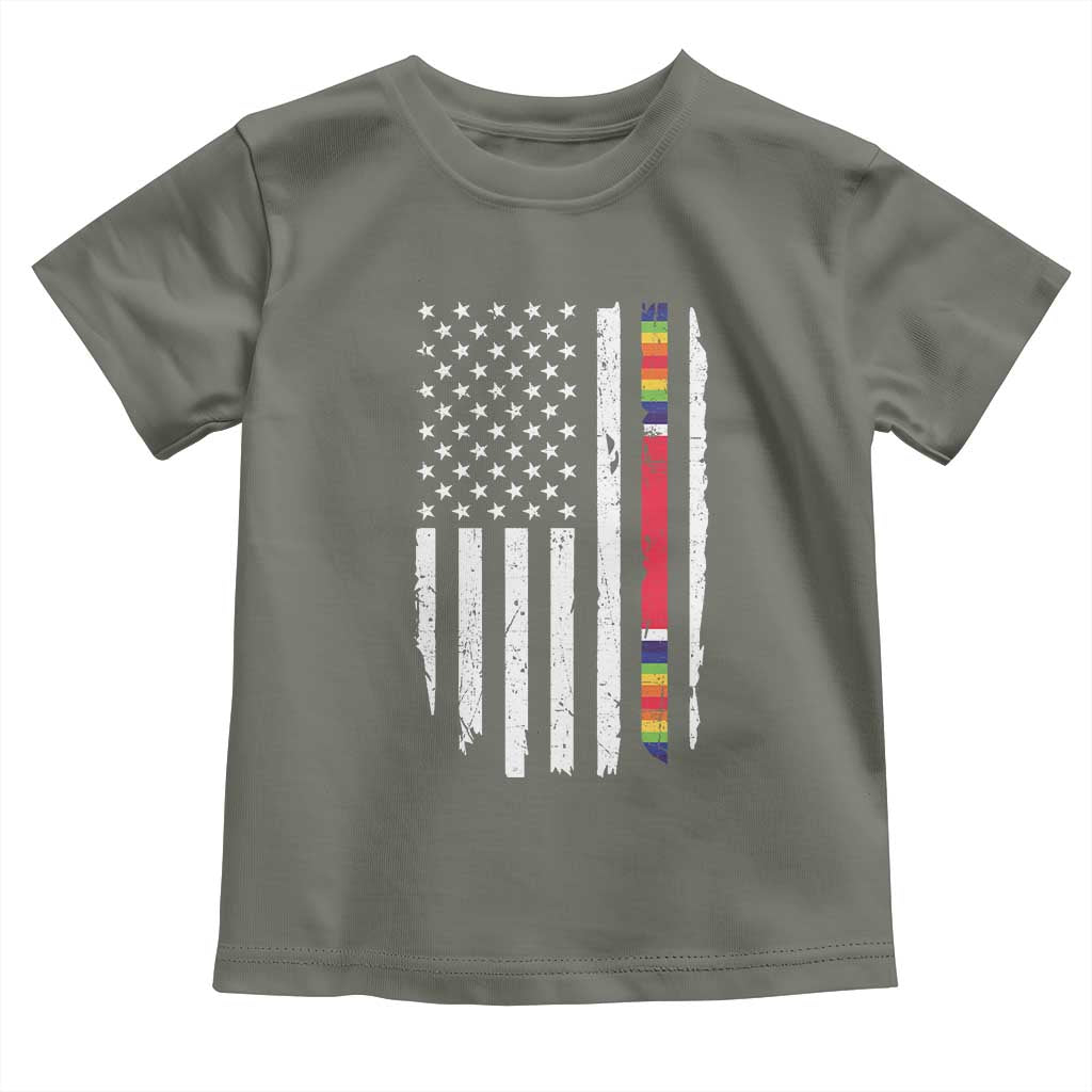 WW2 World War II Vintage American Flag Toddler T Shirt TS11 Military Green Print Your Wear