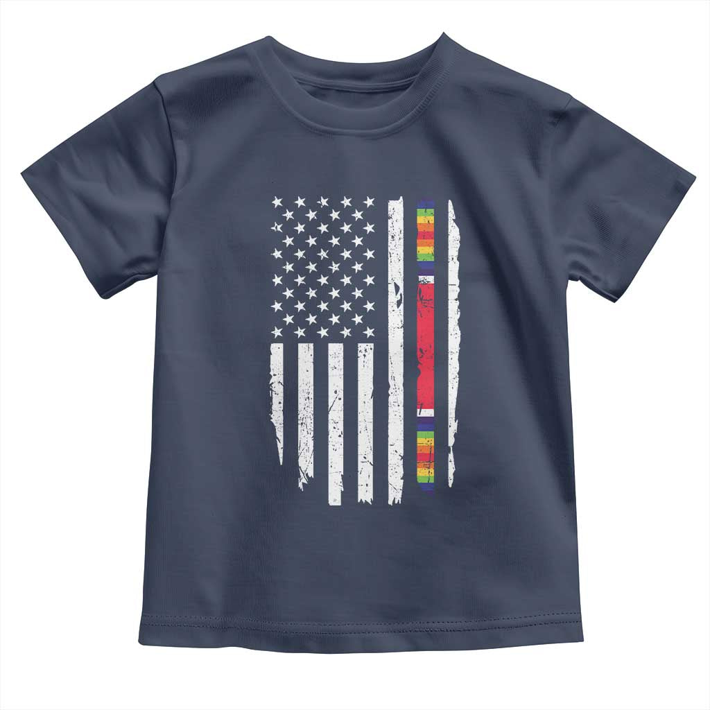 WW2 World War II Vintage American Flag Toddler T Shirt TS11 Navy Print Your Wear