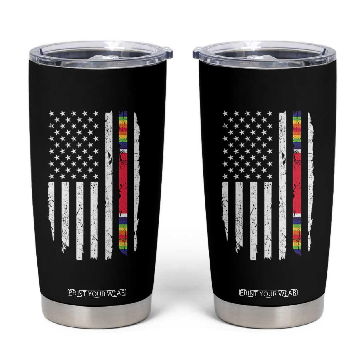 WW2 World War II Vintage American Flag Tumbler Cup TS11 Black Print Your Wear