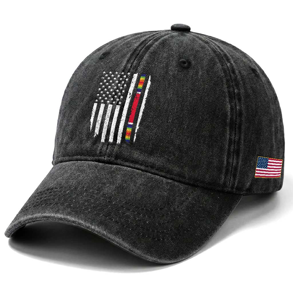 WW2 World War II Vintage American Flag Washed Cotton Baseball Cap TS11 Print Your Wear