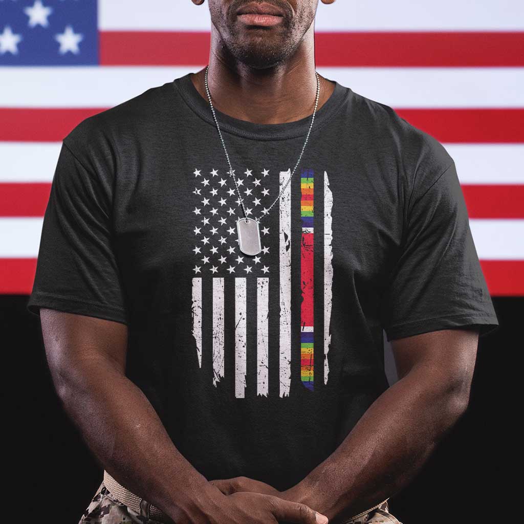 WW2 World War II Vintage American Flag T Shirt TS11 Black Print Your Wear
